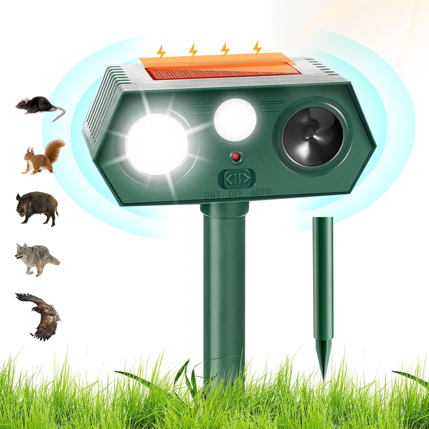 動物 GORIX 【あすつく】(2個セット)動物撃退器 害鳥 動物よけ 赤外線